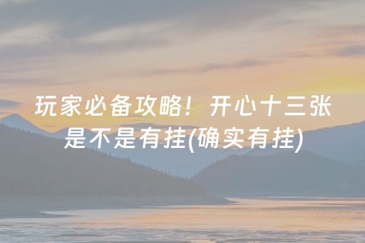 玩家必备攻略！微信财神十三张辅助器(怎样设置才容易赢)