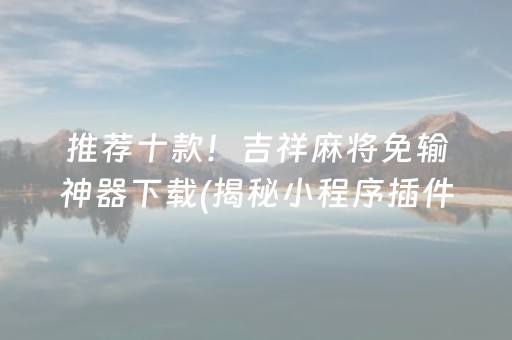 介绍十款！山东微乐麻将助赢神器购买(怎么打系统才能给好牌)