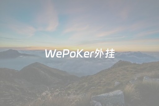 WePoKer外挂（wepoker开挂详细）