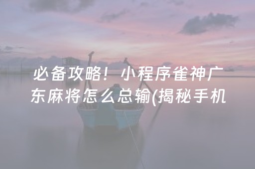 必备教程！天天麻将手机麻将铺牌器购买(怎么打才赢)