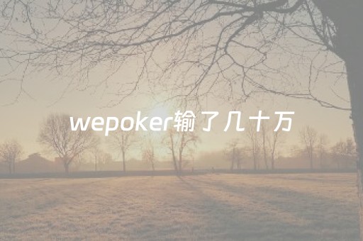 wepoker输了几十万（wepoker输了几十万能追回嘛）