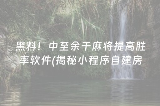 安装教程！好运启东麻将其实是有挂的(专用神器下载)