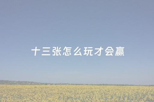 十三张怎么玩才会赢（十三张怎么打才能赢钱）