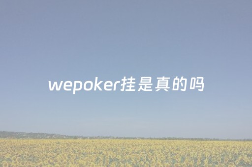 wepoker挂是真的吗（wepoker有没有挂）