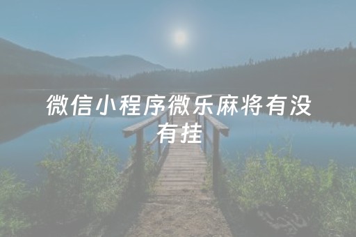 微信小程序微乐麻将有没有挂（微信小程序微乐麻将可以开挂吗）