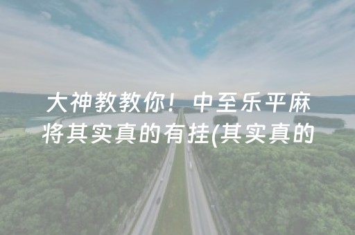 大神教教你！中至乐平麻将其实真的有挂(其实真的有挂)