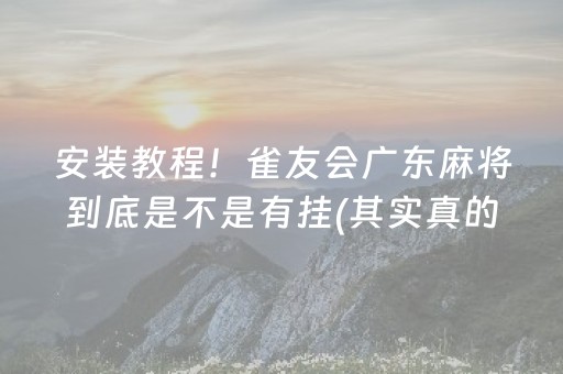 安装教程！雀友会广东麻将到底是不是有挂(其实真的有挂)