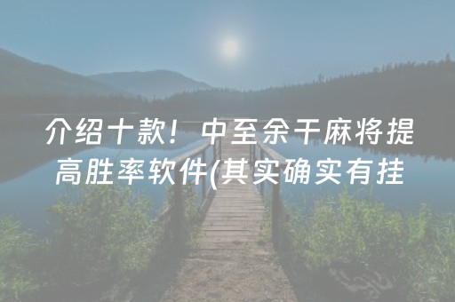 介绍十款！中至余干麻将提高胜率软件(其实确实有挂)