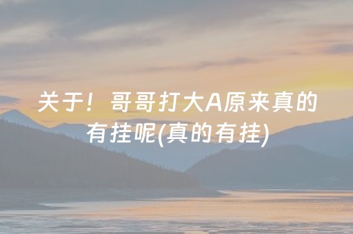 关于！哥哥打大A原来真的有挂呢(真的有挂)