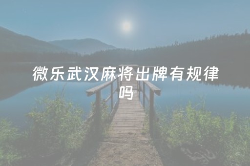 微乐武汉麻将出牌有规律吗（微乐湖北麻将怎么开挂）