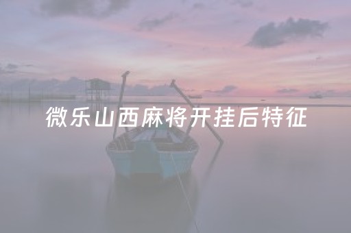 微乐山西麻将开挂后特征（陕西微乐麻将开挂）