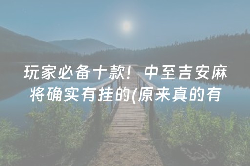 玩家必备十款！中至吉安麻将确实有挂的(原来真的有挂呢)