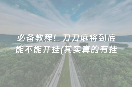 必备教程！刀刀麻将到底能不能开挂(其实真的有挂)