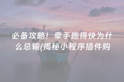 必备攻略！牵手跑得快为什么总输(揭秘小程序插件购买)