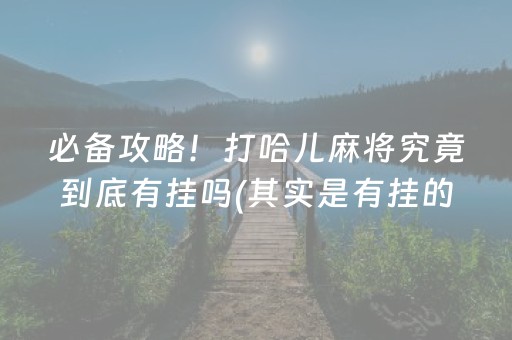 必备攻略！打哈儿麻将究竟到底有挂吗(其实是有挂的)