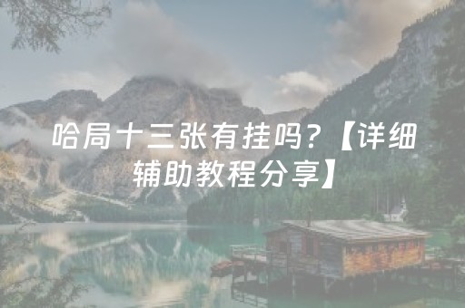 哈局十三张有挂吗?【详细辅助教程分享】（哈局十三张怎么拿好牌）