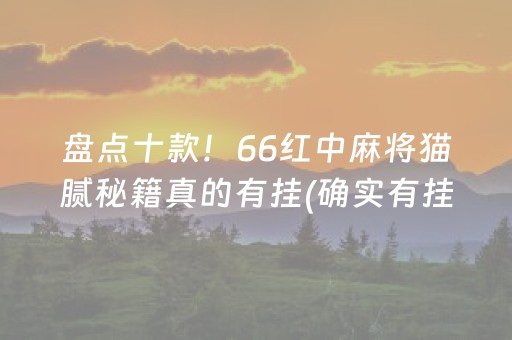 盘点十款！66红中麻将猫腻秘籍真的有挂(确实有挂吗)