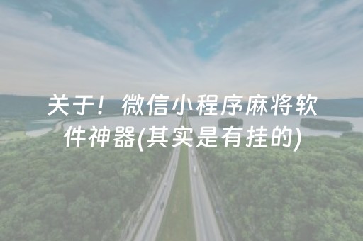 关于！微信小程序麻将软件神器(其实是有挂的)