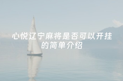 心悦辽宁麻将是否可以开挂的简单介绍