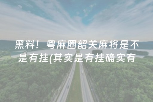 黑料！粤麻圈韶关麻将是不是有挂(其实是有挂确实有挂)