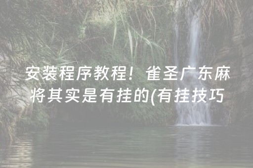 安装程序教程！雀圣广东麻将其实是有挂的(有挂技巧辅助器)