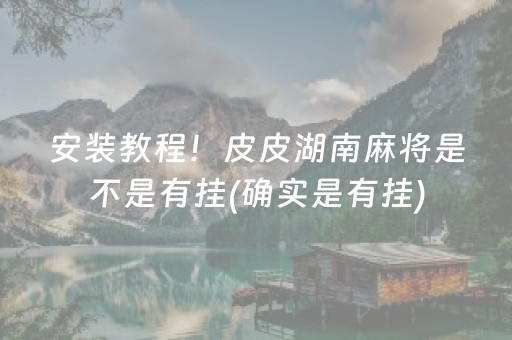 安装教程！皮皮湖南麻将是不是有挂(确实是有挂)