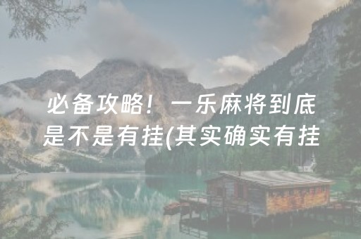 必备攻略！一乐麻将到底是不是有挂(其实确实有挂)