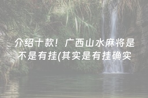 介绍十款！广西山水麻将是不是有挂(其实是有挂确实有挂)