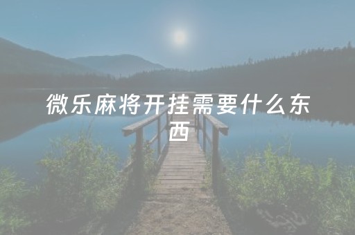 微乐麻将开挂需要什么东西（微乐麻将开挂需要什么东西才能开挂）