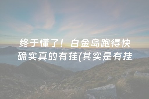 终于懂了！白金岛跑得快确实真的有挂(其实是有挂的)