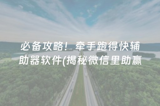 必备攻略！牵手跑得快辅助器软件(揭秘微信里助赢神器)