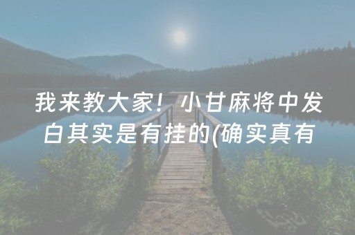 我来教大家！小甘麻将中发白其实是有挂的(确实真有挂)