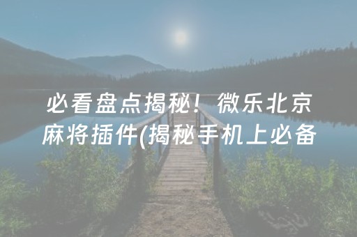 必看盘点揭秘！微乐北京麻将插件(揭秘手机上必备神器)