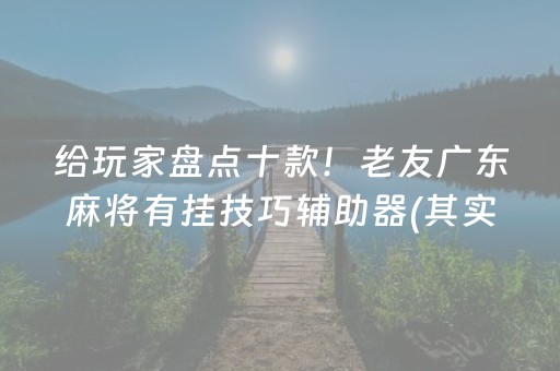 给玩家盘点十款！老友广东麻将有挂技巧辅助器(其实真的确实有挂)