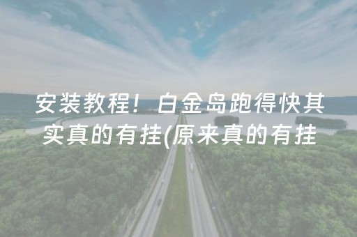 安装教程！白金岛跑得快其实真的有挂(原来真的有挂)