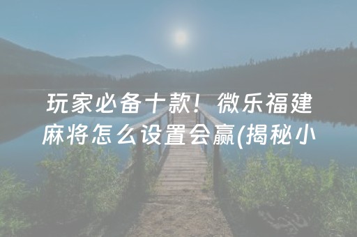 玩家必备十款！微乐福建麻将怎么设置会赢(揭秘小程序最新神器下载)