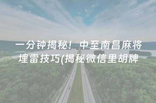 一分钟揭秘！中至南昌麻将埋雷技巧(揭秘微信里胡牌神器)