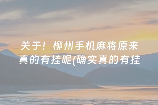 关于！柳州手机麻将原来真的有挂呢(确实真的有挂)