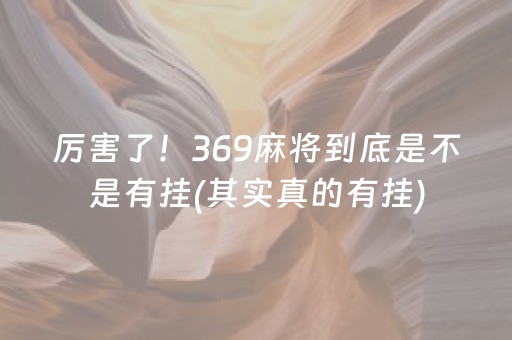 厉害了！369麻将到底是不是有挂(其实真的有挂)