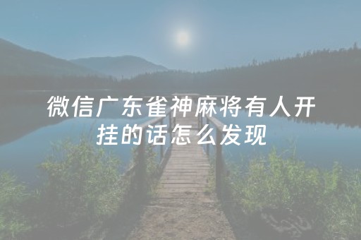 微信广东雀神麻将有人开挂的话怎么发现（微信的雀神广东麻将能开挂吗?）