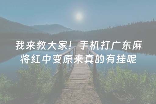 我来教大家！手机打广东麻将红中变原来真的有挂呢(其实真的有挂)