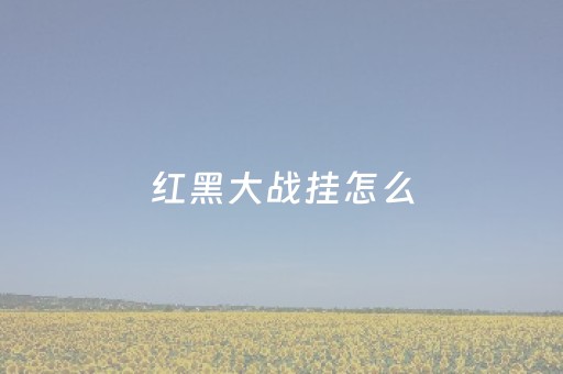 红黑大战挂怎么（红黑大战手机版）