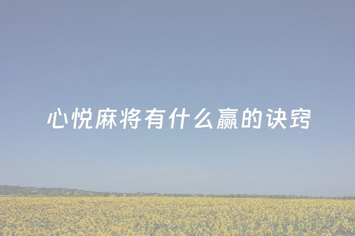 心悦麻将有什么赢的诀窍（心悦麻将有什么规律吗）