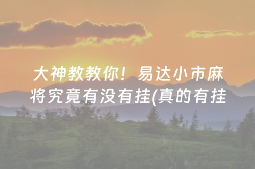 大神教教你！易达小市麻将究竟有没有挂(真的有挂确实有挂)