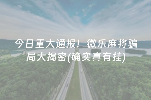 今日重大通报！微乐麻将骗局大揭密(确实真有挂)