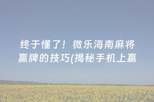 盘点十款！微乐海南麻将如何让系统发好牌(怎么设置才能赢)