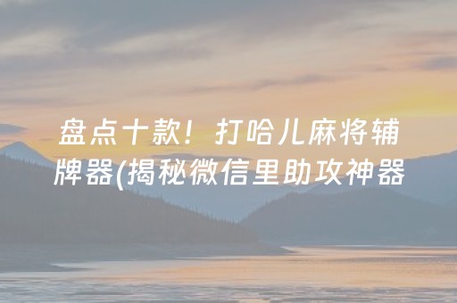 玩家必备攻略！微乐广西麻将辅牌器下载(高手讲解技术)