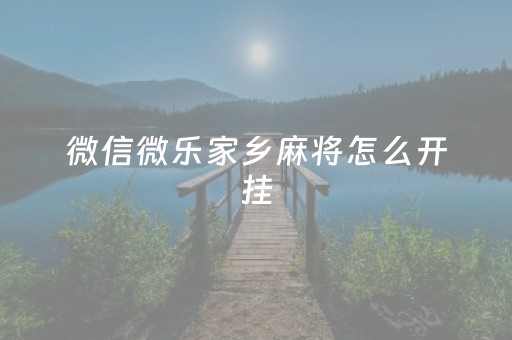 微信微乐家乡麻将怎么开挂（微信微乐家乡麻将有挂吗）