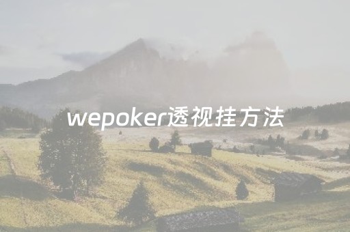 wepoker透视挂方法（wepoker透视挂辅助挂）