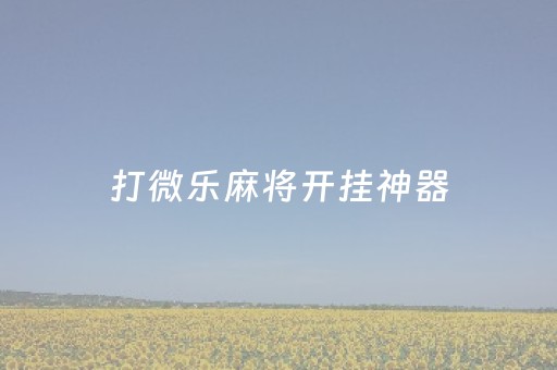 打微乐麻将开挂神器（微乐麻将开挂神器免费）